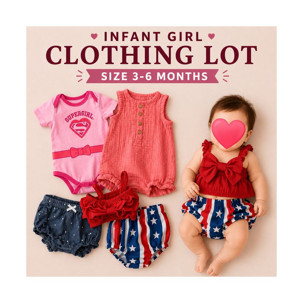 Infant Girl Clothing Lot 3-6 Months Baby Girl Clothes Outfit Bundle EUC Summer